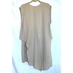 Tibi Cap Sleeve Flowy Crepe Shift Mini Dress, Nude Beige, Avant Garde, US 4